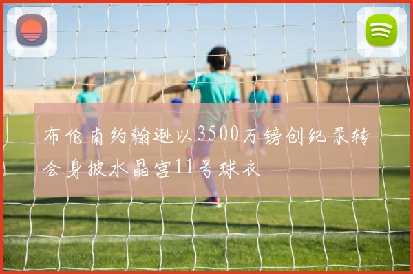 布伦南约翰逊以3500万镑创纪录转会身披水晶宫11号球衣